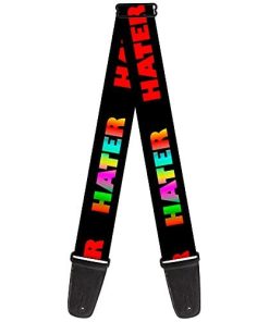 Correa de Guitarra HATER Negro Rojo Degradado Arcoíris 2