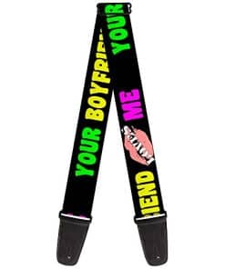 Correa de Guitarra Your Boyfriend Loves Me Kiss Black Neon