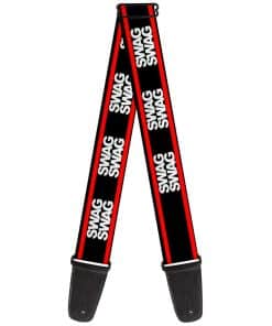 Correa de guitarra Buckle-Down Double Swag Negro Blanco