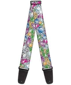 Correa de guitarra Buckle-Down - Gemas apiladas multicolor,