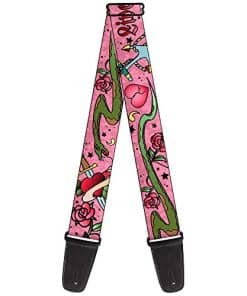 Correa de Guitarra Buckle-Down Live Hard Die Young Rosa 2