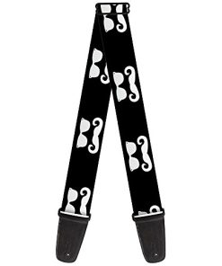 Correa de guitarra Sunglasses Mustache Black White 2
