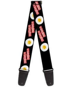 Correa de guitarra Buckle-Down Huevos con Tocino Negro 2