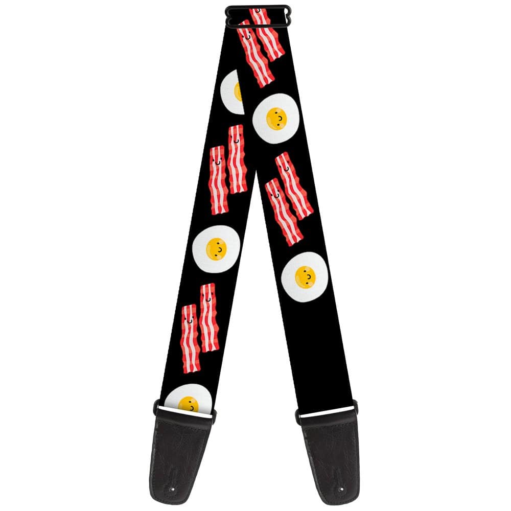 Correa de guitarra Buckle-Down Huevos con Tocino Negro 2