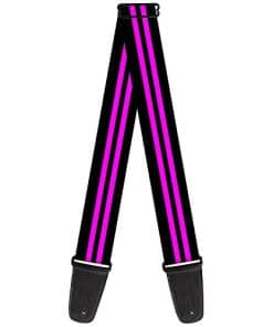Correa para Guitarra de Rayas Negras y Rosas de 2 Pulgadas
