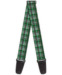 Correa para guitarra Buckle-Down mini Houndstooth verde