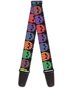 Correa de guitarra Buckle-Down - Calaveras a cuadros y