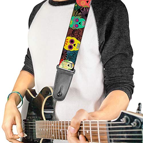 Correa de guitarra Buckle-Down - Collage de Calaveras y - Imagen 3