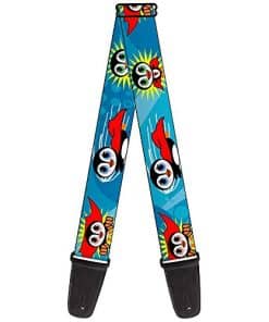 Correa de Guitarra Pingüino Superhéroe Burbujas Azules 2