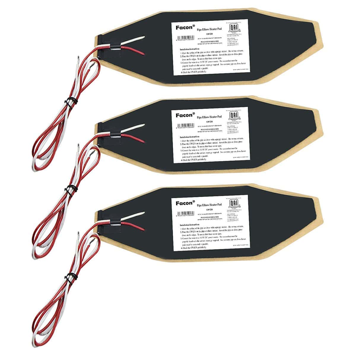 Facon 3" x 8" calentador de tubería de codo para RV,