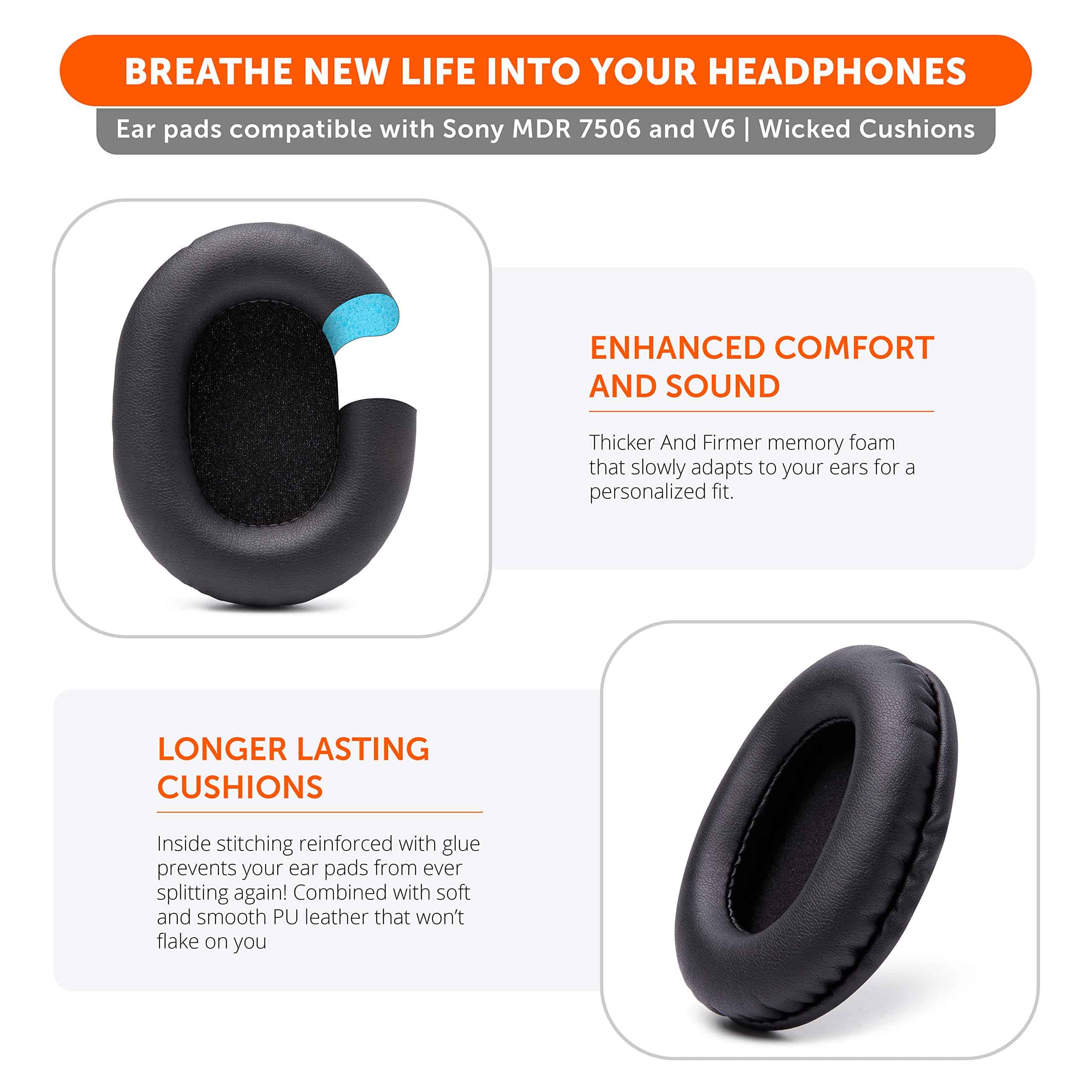 Almohadillas de repuesto WC Wicked Cushions para Sony MDR - Imagen 6