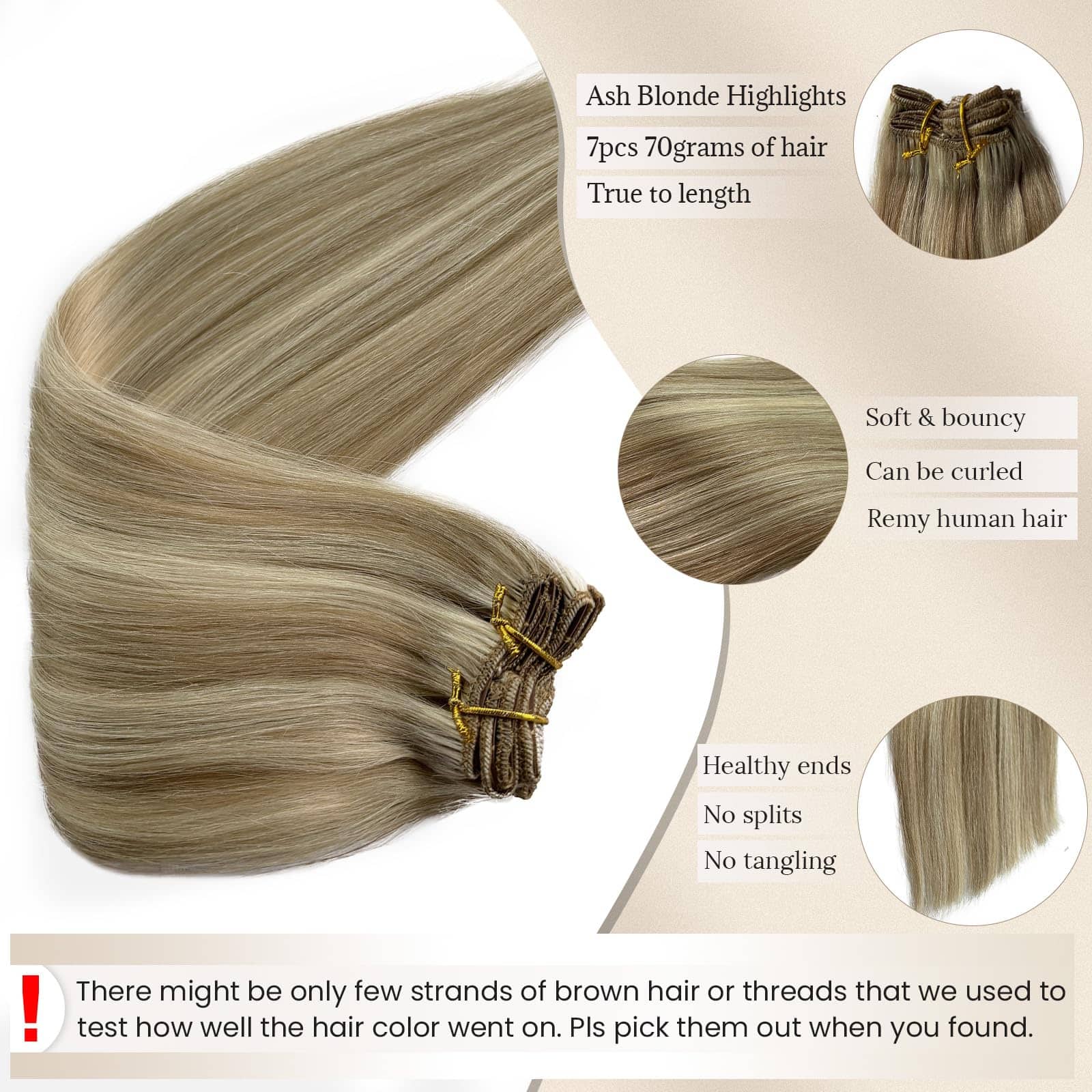 Extensiones de Cabello Rubio Balayage Clip en Cabello Real - Imagen 4