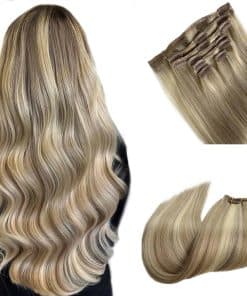 Extensiones de Cabello Rubio Balayage Clip en Cabello Real
