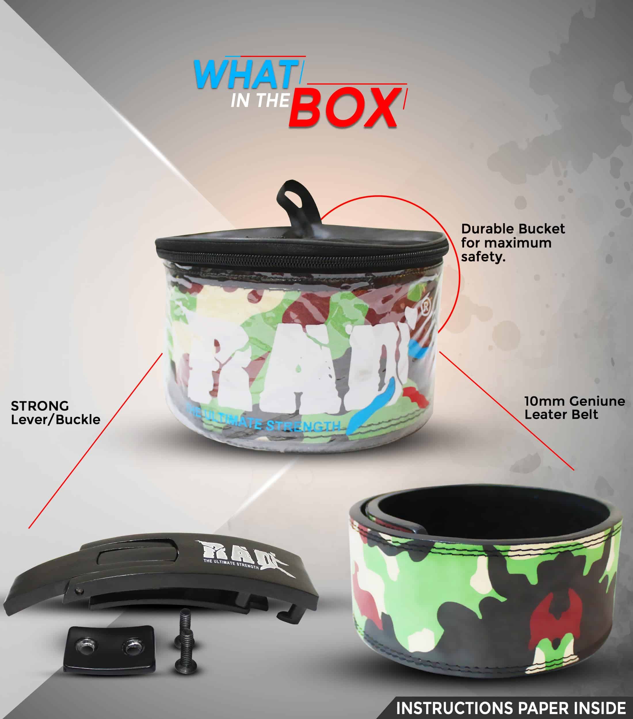 Cinturón de levantamiento de pesas RAD -Camuflaje - Imagen 7