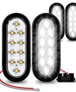 Kit de 4 luces traseras LED blancas transparentes ovales de