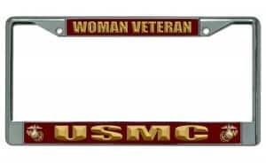 Marco de placa de matrícula de cromo de los marines de EE.