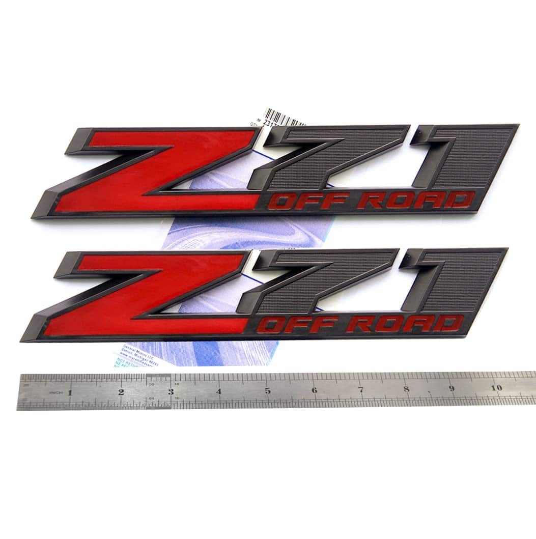 2pack OEM Emblemas Z71 Off Road de 10 -Negro con rojo