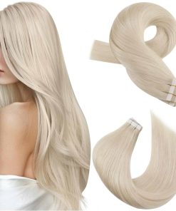 Extensiones de Cabello Rubias Platino Moresoo Tape in