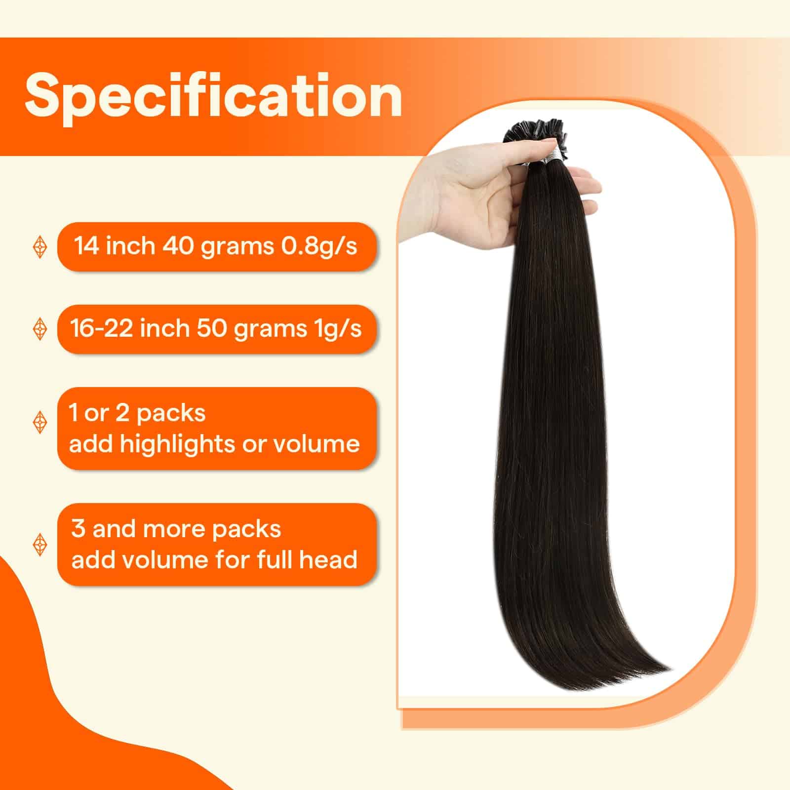 Extensiones de Cabello Full Shine U Tip Cabello Humano Real - Imagen 5