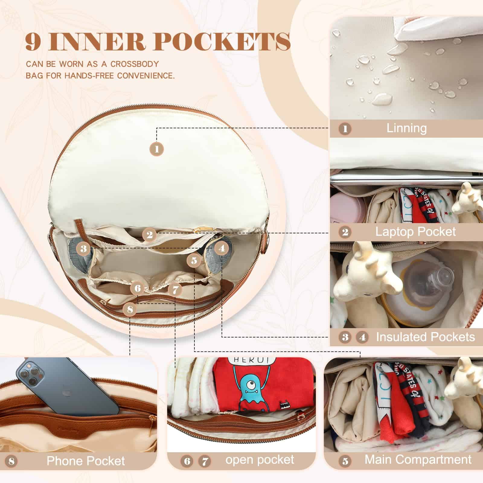 Mochila de Pañales miss fong, Bolso de Pañales Grande de - Imagen 5