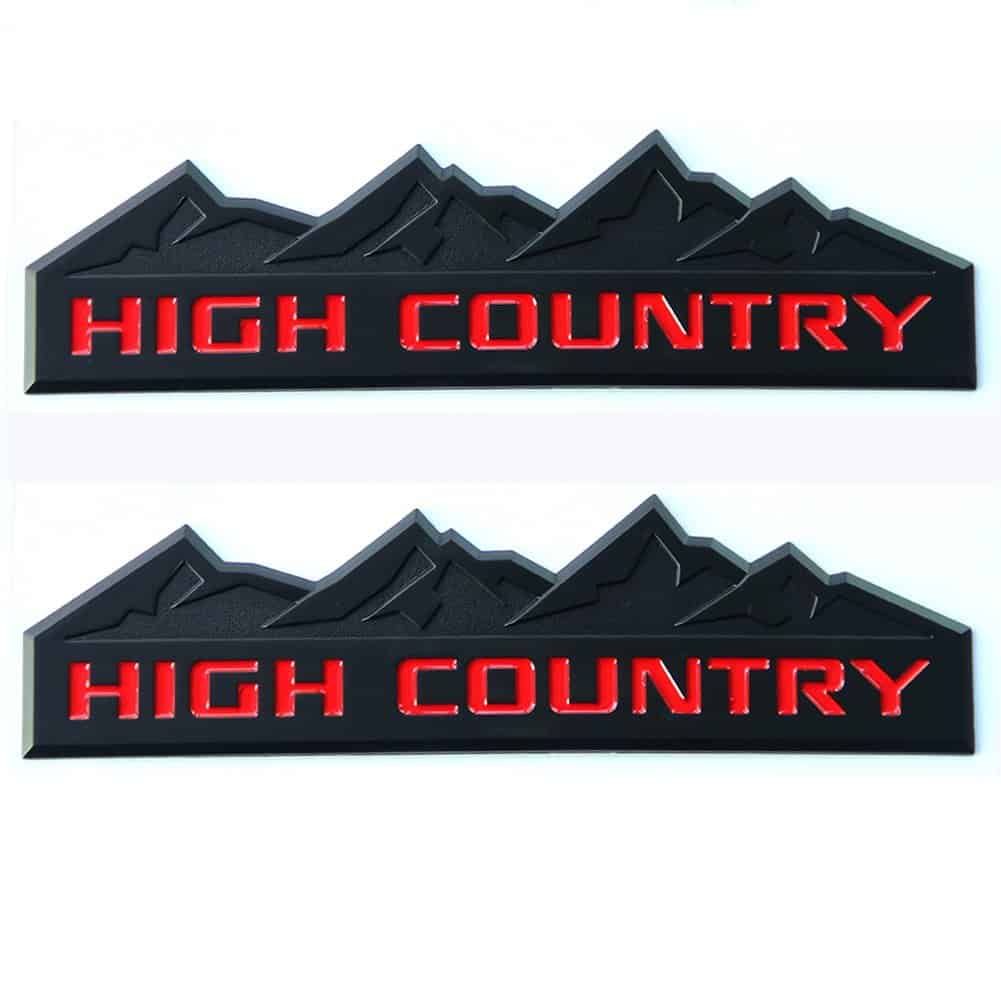 Emblema 3D para Puerta y Portón Trasero High Country Negro