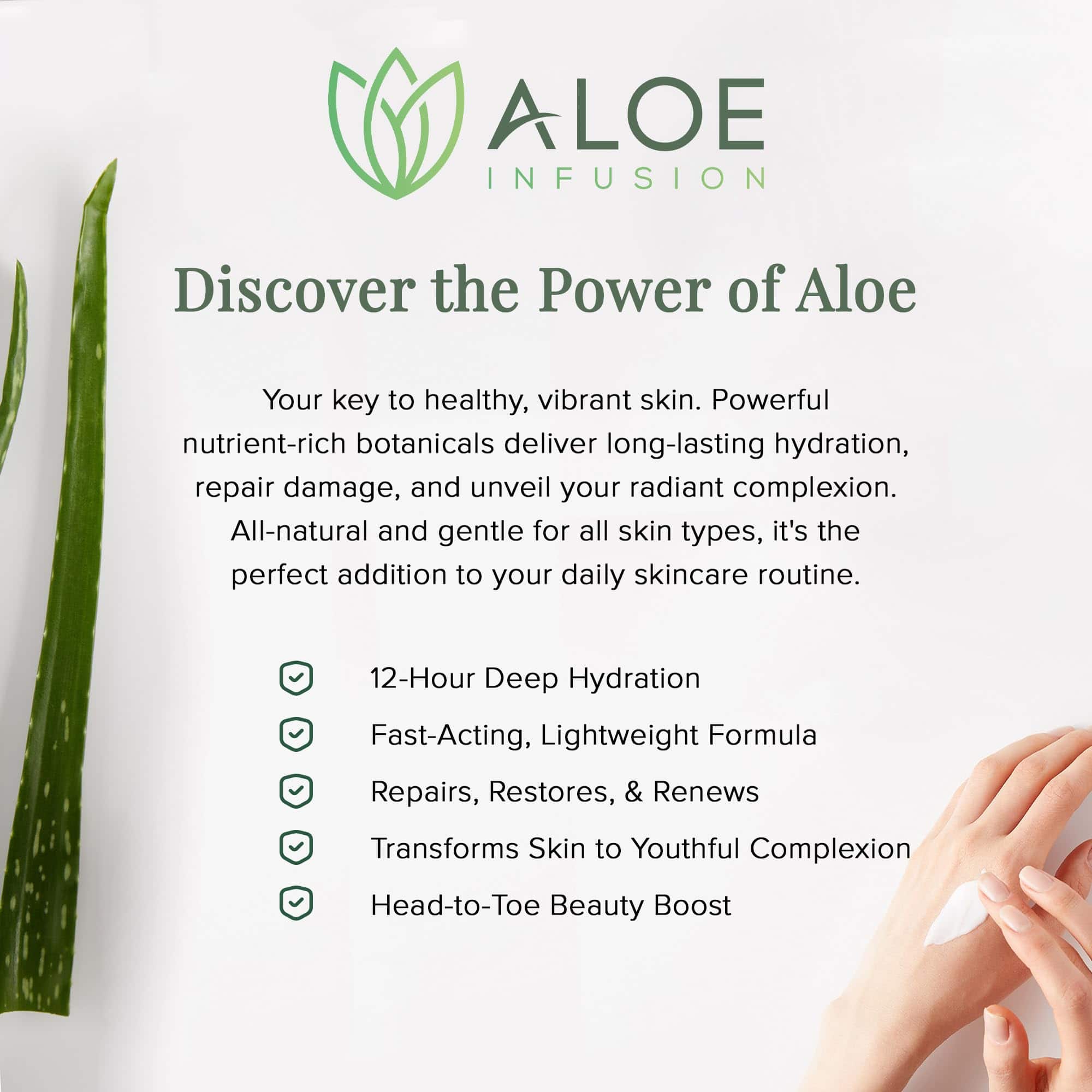 Crema Hidratante de Aloe Infusión para Cuerpo y Rostro - - Imagen 4