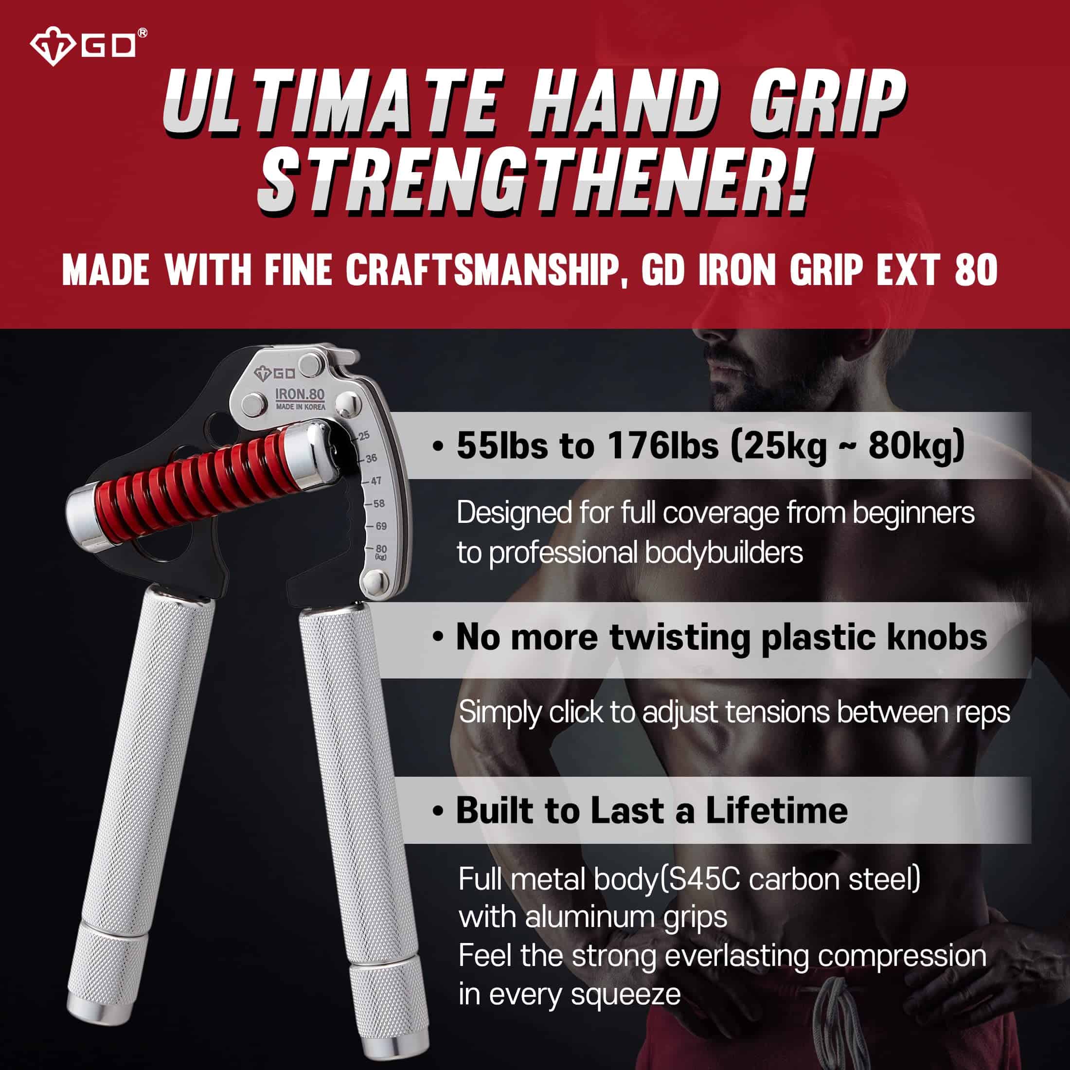 GD IRON GRIP Entrenador de Fuerza de Agarre de Mano - Imagen 4