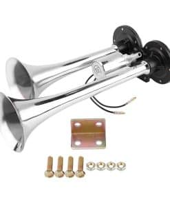 Estink Claxon de Doble Trompeta Cromado, 12V/24V 150db
