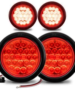 Juego de 4 Luces Traseras Redondas Rojas de 4" para