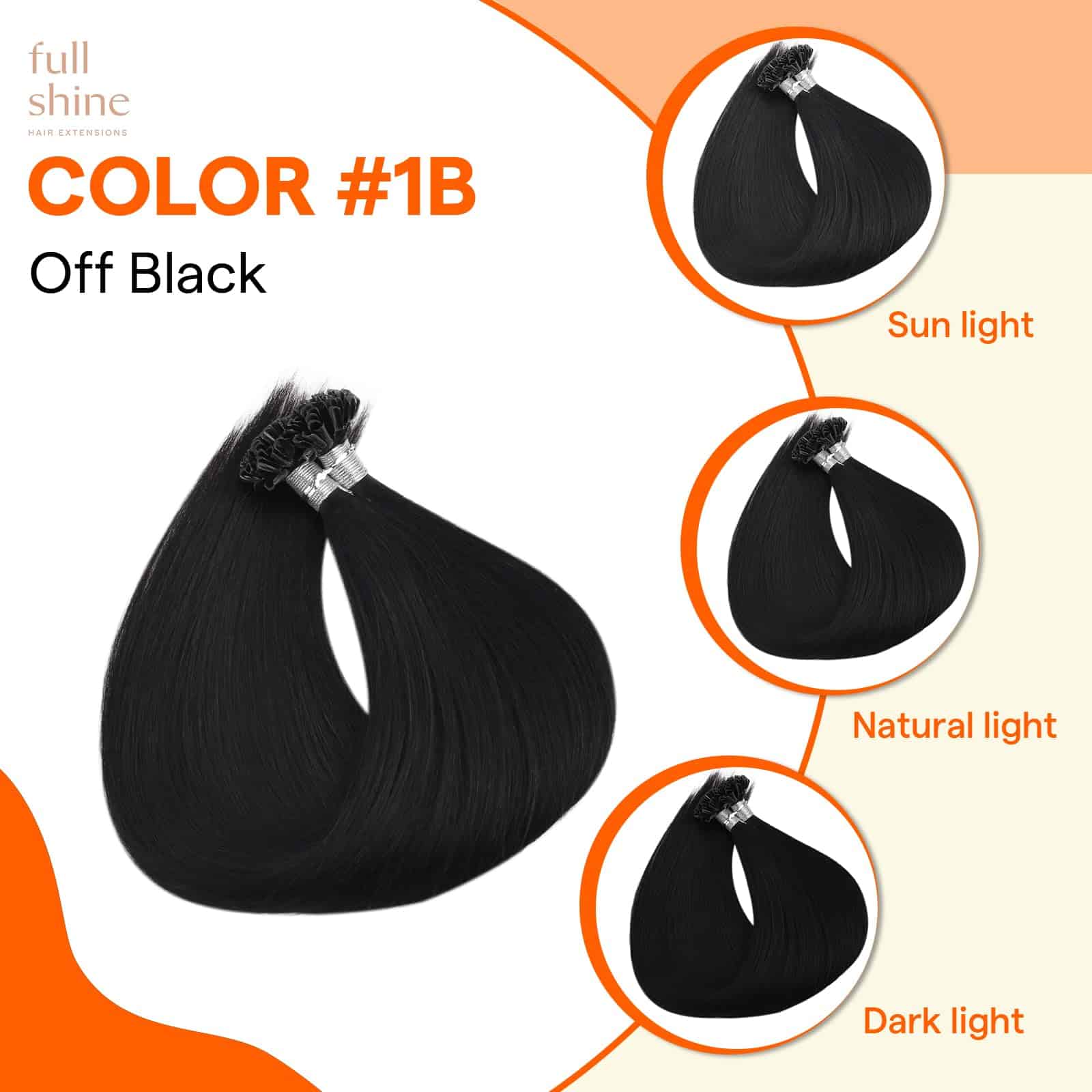 Extensiones de Cabello Full Shine U Tip de -Negro Natural - Imagen 4