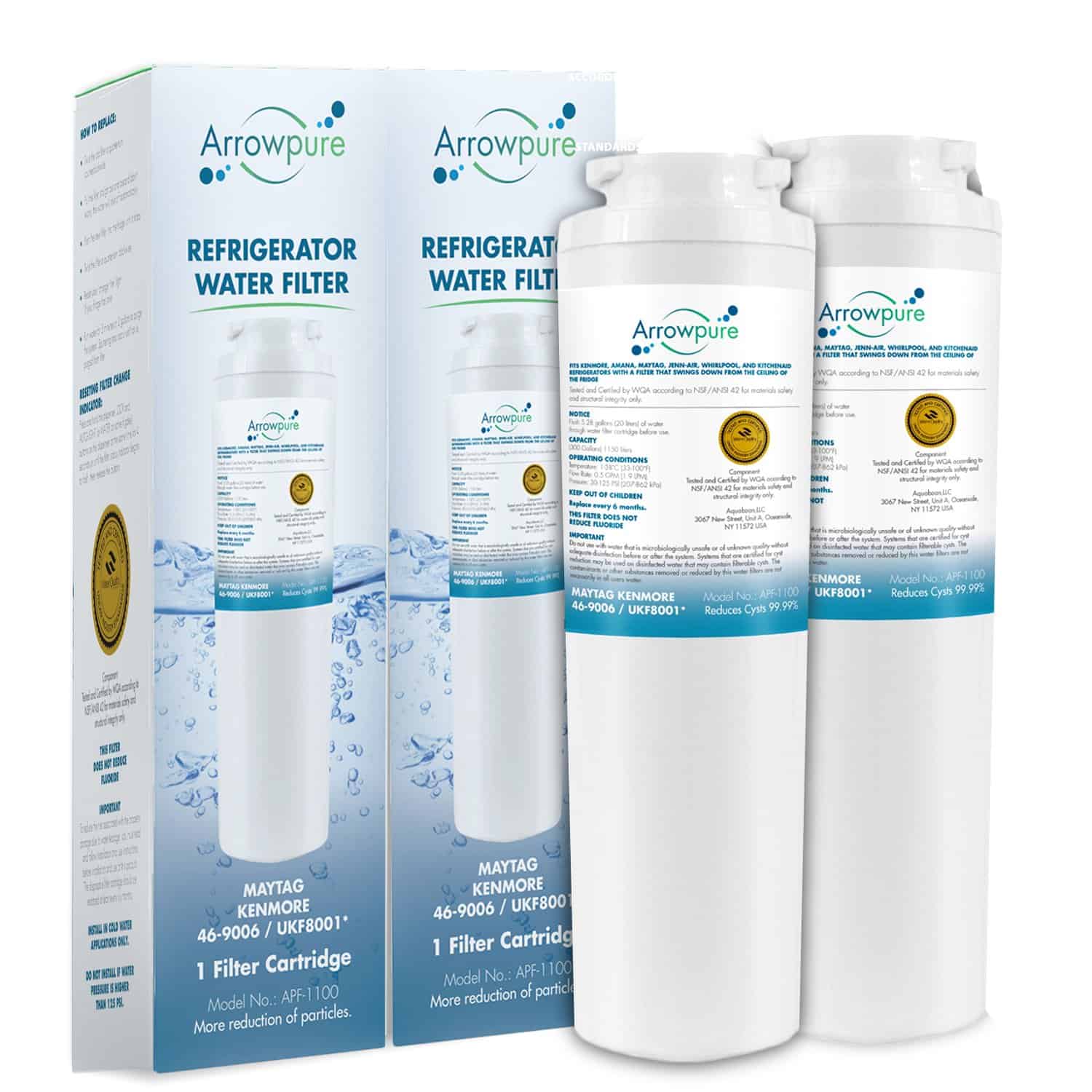 Filtro de agua para refrigerador Arrowpure -uete de 2