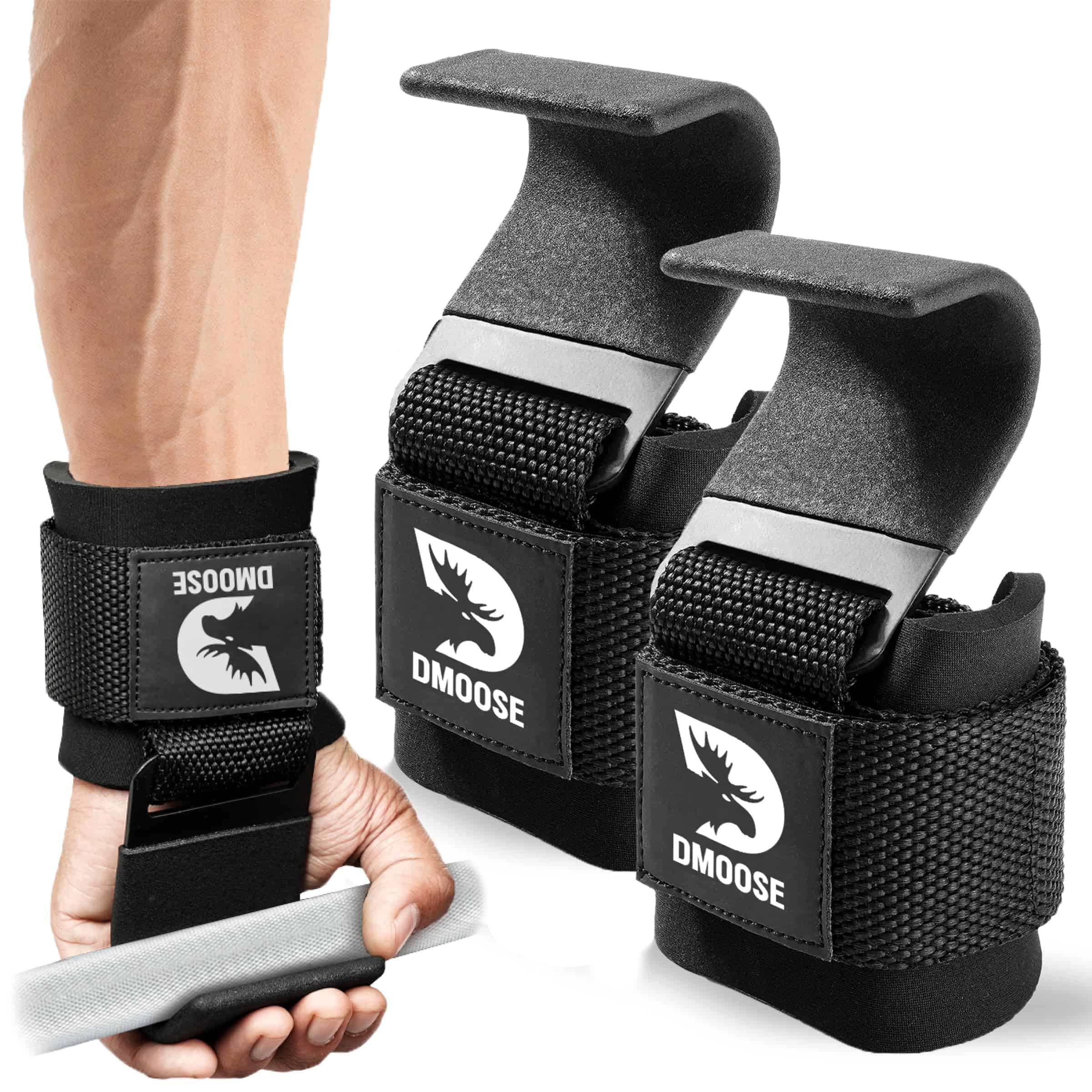 Ganchos de Levantamiento de Pesas DMoose Fitness (Par) para