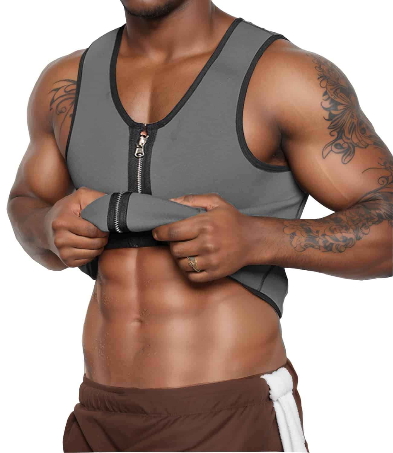 Chaleco de Sudor RIBIKA para Hombres Sauna -Gris