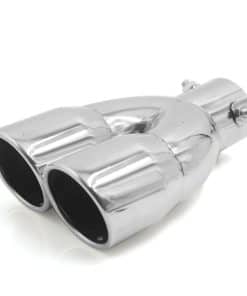 Punta de escape de acero inoxidable tono plateado universal