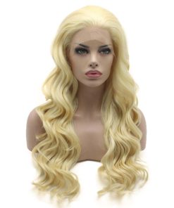 Pelucas largas y onduladas 24 pulgadas rubias claras de