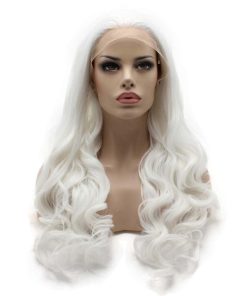 Pelucas Lushy Largas Onduladas 24 pulgadas Blancas de