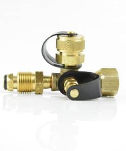 Adaptador en T de latón para gas propano con 4 salidas para