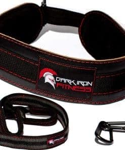 Cinturón de Pesas Acolchado de Cuero Dark Iron Fitness con