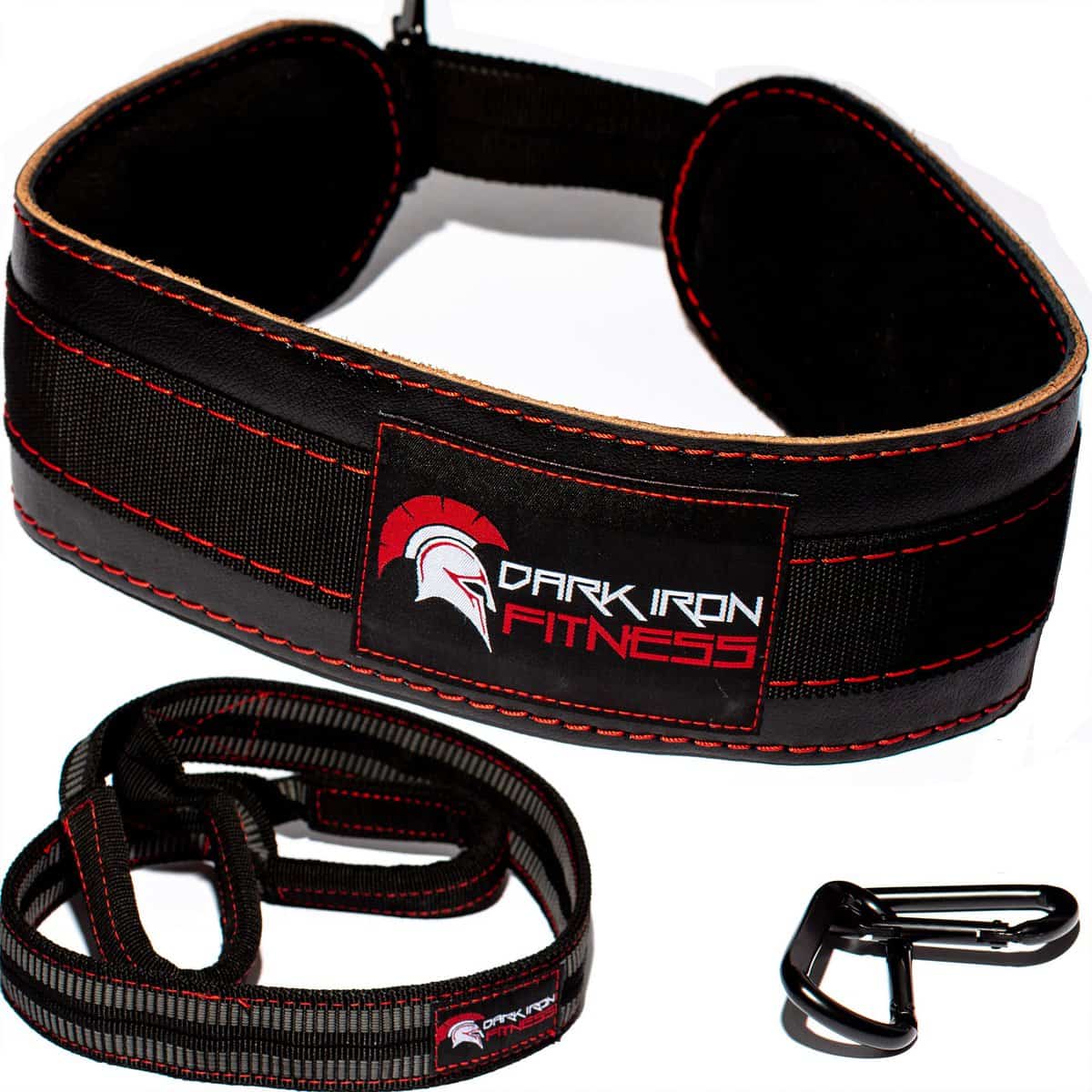 Cinturón de Pesas Acolchado de Cuero Dark Iron Fitness con