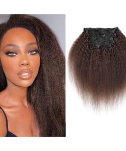 Extensiones de Cabello Humano Clip en Kinky Straight 16