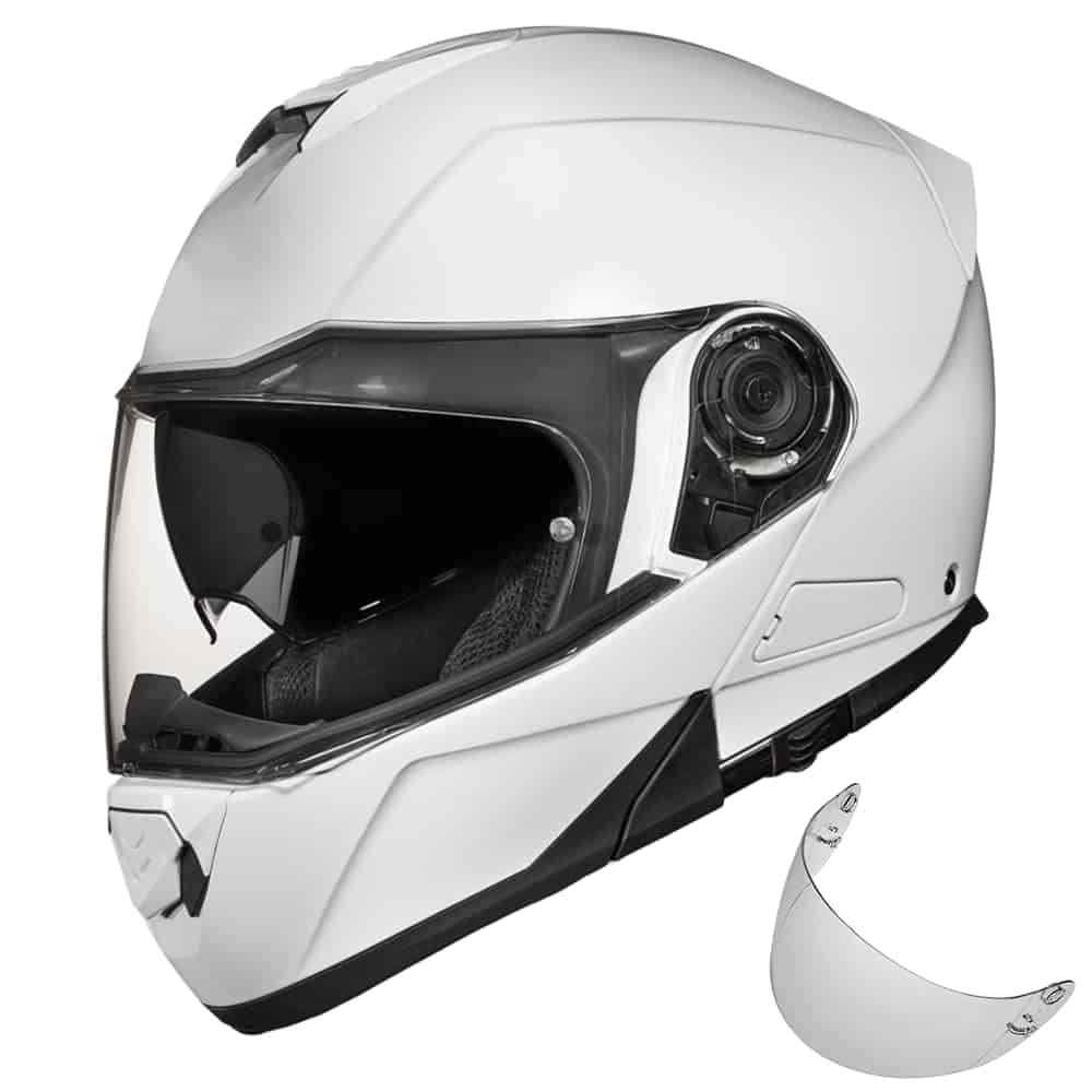 Casco para Motocicleta Daytona - Blanco de Alto Brillo -