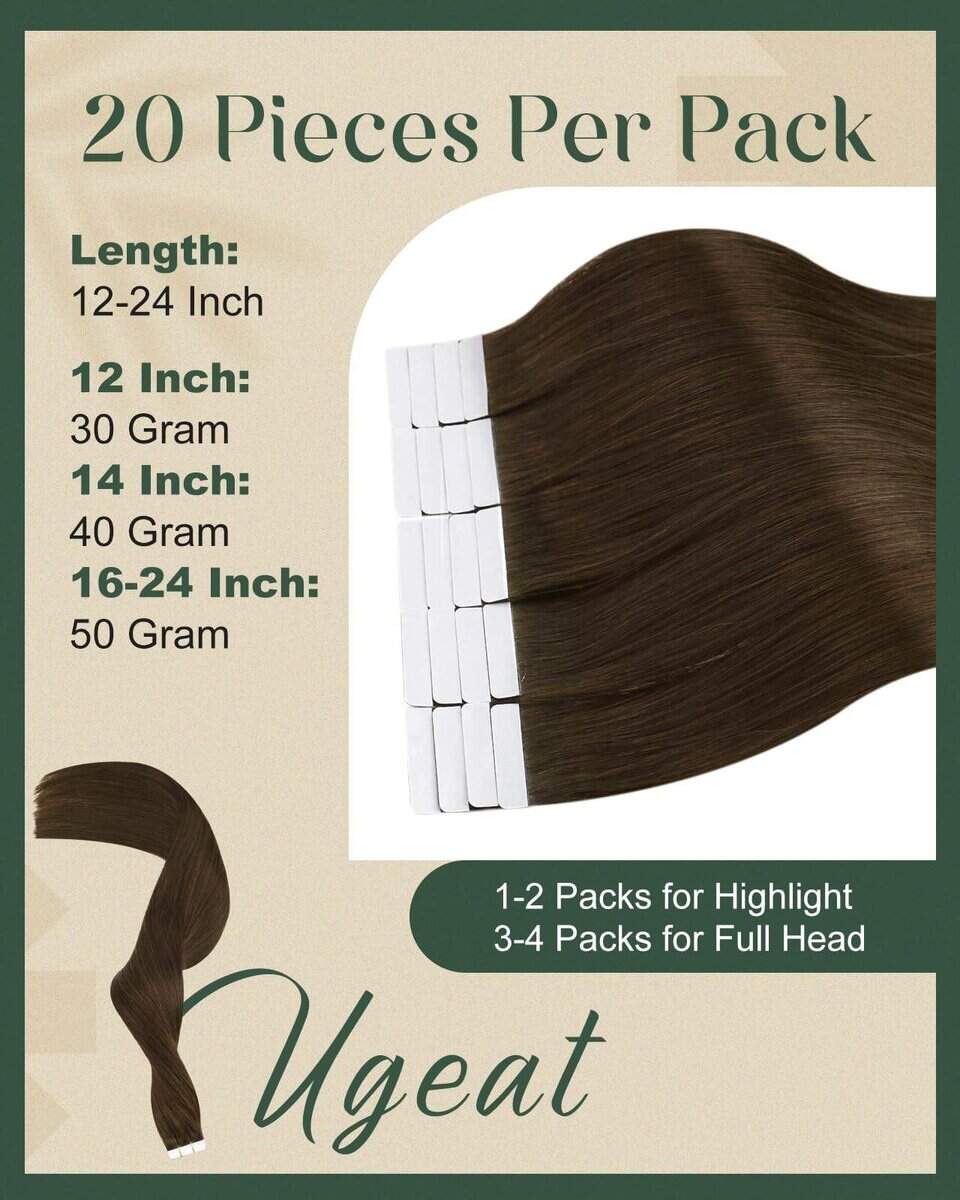 Extensiones de Cabello con Cinta Invisible Chocolate Brown - Imagen 5