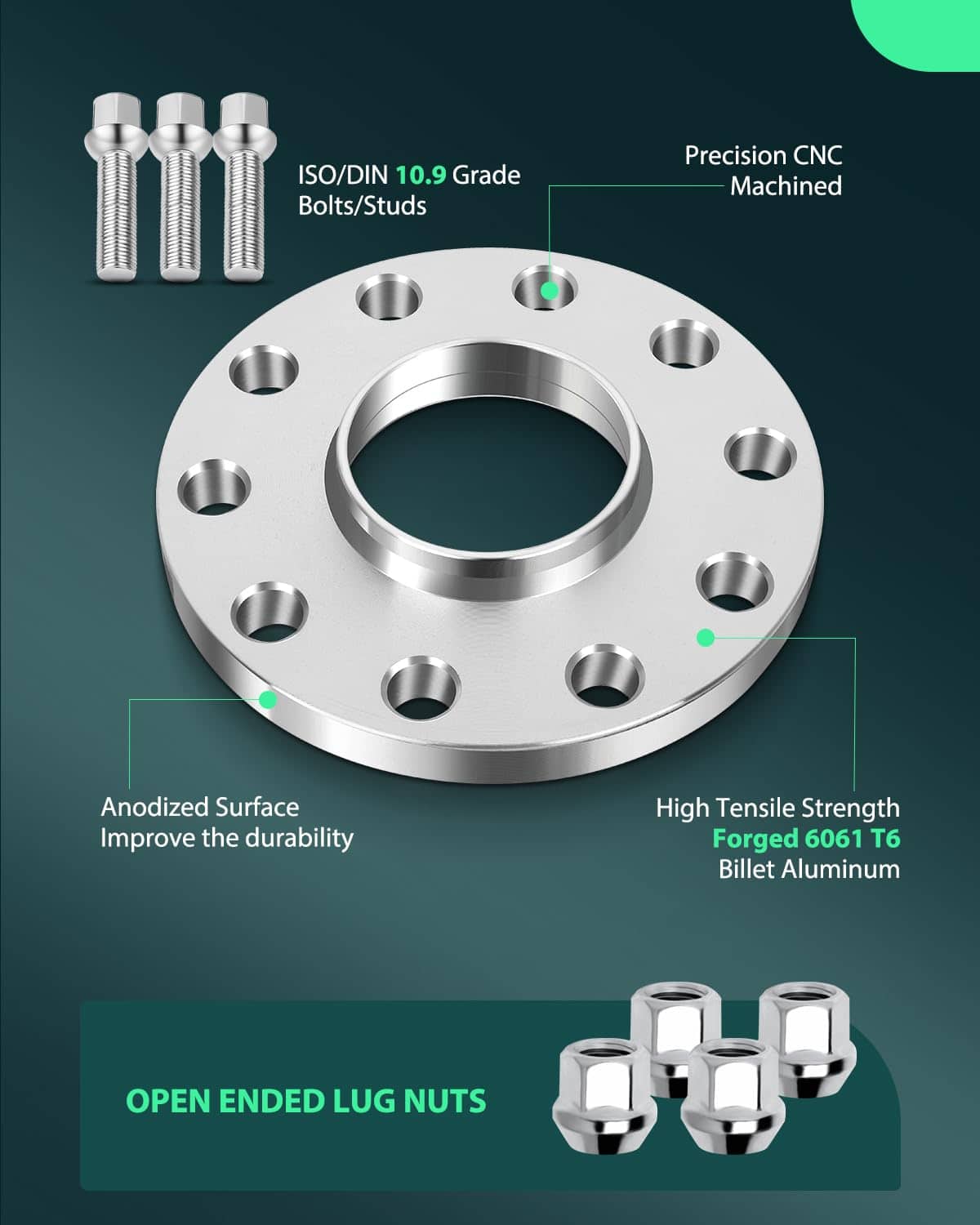 SCITOO 4Pcs Separadores de Rueda 15mm 5x130 Centro 71.6mm - Imagen 5