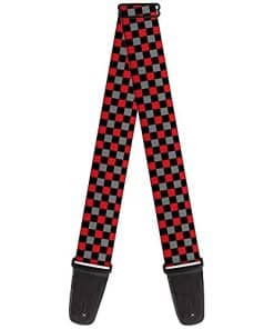 Correa para guitarra Buckle-Down Mini Checker Negro Gris 3