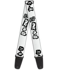 Correa de guitarra Buckle-Down Punk You Blanco Negro 2