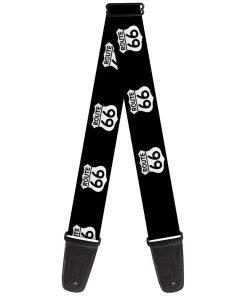 Correa de guitarra Route 66 Highway Sign Repeat Negro
