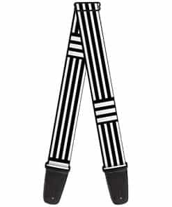 Correa para Guitarra Rayas Bloque Negro Blanco 2 Pulgadas