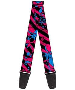 Correa para Guitarra Buckle-Down Voodoo Negro Rosa Azul 2