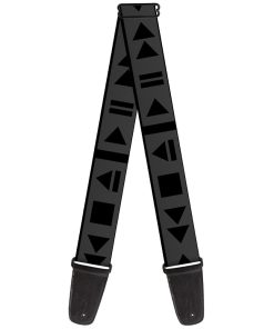 Correa de Guitarra Buckle-Down Control Buttons Negro Gris 2