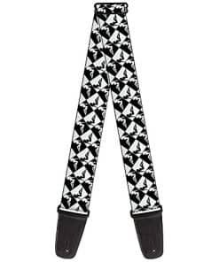 Correa de guitarra Mud Flap Girl Diamonds Negro Blanco 2